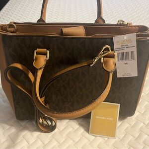 MICHAEL KORS KELLEN 35S7GS0S2B BRN/ACORN MD SATCHEL